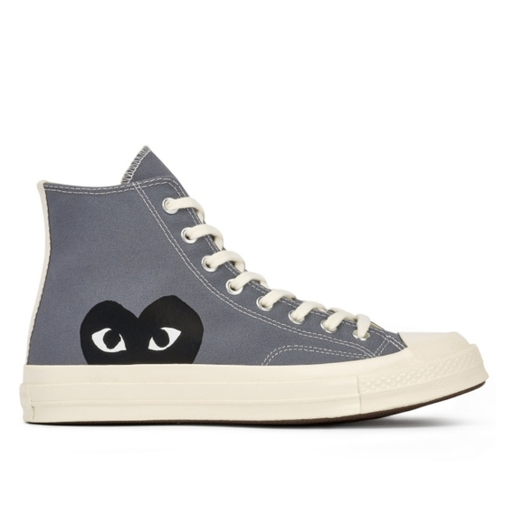 Converse Shoes - New Converse Chuck 70 High x Comme des Garçons PLAY Steel Gray (2021) Size 8